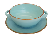 Soepkom met Onderbord - Turquoise